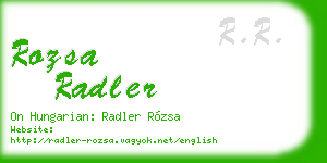 rozsa radler business card